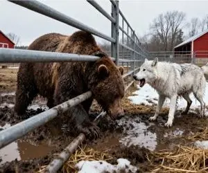 ساخت و ساز مصنوعی؛ گرگ سفید برای رهاسازی خرس از بند کمک آورد