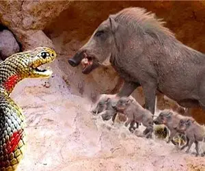 مستند حیات وحش؛ گراز کم فهم مار و با تخماش هورت میکشه