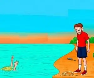 بازی فکری؛ اگه چپ و راست میری پز میدی بگو این آقا چرا زنش رو نجات نمیده
