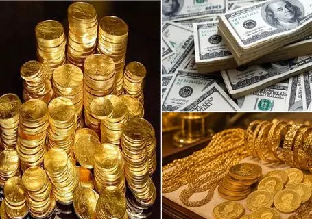 نرخ ارز دلار، طلا و یورو امروز یکشنبه 22 شهریور 1405 /  شیب نزولی طلا، سکه و دلار