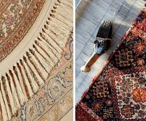 تمیز ماندن ریشه ی فرش؛ با این ترفندا دیگه جلو مهمون از ریشه های سیاه فرش خجالت نمیکشی