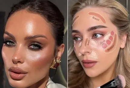 بهترین آرایش برای صورت لاغر؛ سبک رژگونه زدن و ایده برای متعادل سازی فک و چهره ظریف