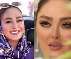 "الهام حمیدی" با آرایش غلیظ و چشمای گریون؛ خانوم چه نازی داری جلو دوربین