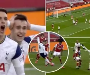 (ویدیو) گل دیدنی اریک لاملا تاتنهام به آرسنال