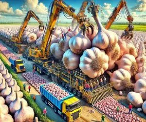 مستند کشاورزی / سیر حلق آویز شده برای رشد درست و اصولی و درشت