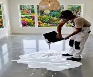 معماری خلاقانه؛ رنگ رو ریخت کف خونه میگی چه گندکاری کرد ولی تبدیلش کرد به ساحل