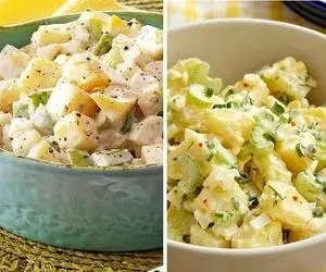 طرز تهیه سالاد سیب زمینی یونانی / یه طعم و مزه عالی که باید حتما امتحانش کنی