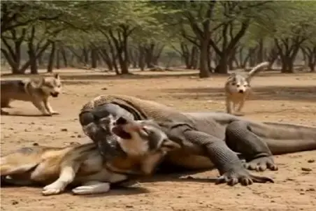 مستند حیات وحش؛ حمله اژدهای کومودو به گرگ آخرینش شد