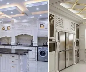 کناف سقفی آشپزخونه میتونه قیافه رو مد 2024 بهت بده / به عنوان چراغ خواب هم عالین