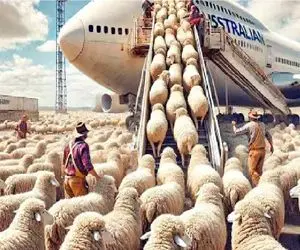 جابه‌جایی‌های جانکاه؛ جدیدا گوسفندا هم باکلاس شدن با هواپیما میرن سفر