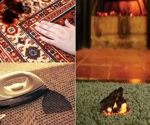 فرش سوخته رو چطور درست کنیم؟ / برا روز مبادا که زغال قلیون افتاد رو فرش اینا رو  بدون