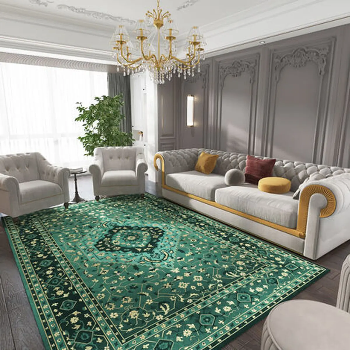 فرش سبز با چه مبلی ست میشه