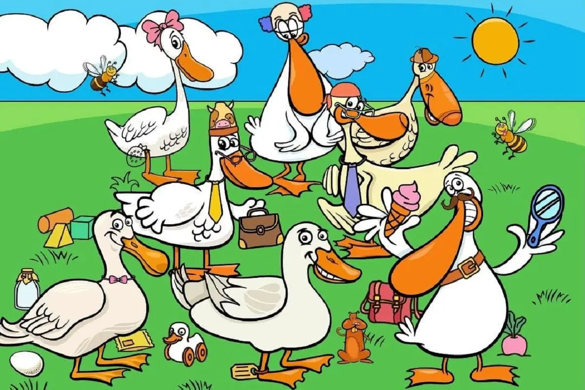 تست-بینایی-یافتن-اردک-اسباب-بازی-بین-اردکها