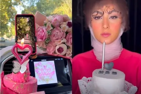 آواز عاشقانه/تولدی که سهیل شوهر مریم مومن براش گرفته/همه جا با گل و کیک صورتی پر کرده