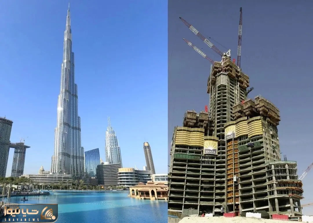 ابر ساخت و سازها؛ مراحل ساخت برج خلیفه و مدل ایستادن غول عربی بر روی شن