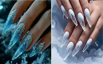 ناخن‌ های یخی شفاف و شیک / آماده‌ ای مثل یک ملکه برفی بدرخشی؟