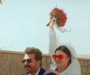 آواز شاد؛ فیلم عقد مریم مومن فقط ادای دوماد بخاطر بله گرفتن با موتور بیب بیب میره