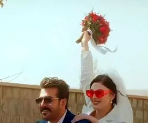 آواز شاد؛ فیلم عقد مریم مومن فقط ادای دوماد بخاطر بله گرفتن با موتور بیب بیب میره