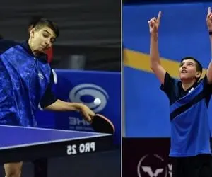 ویدیو مسابقه بنیامین فرجی با وانگ چوکین نفر اول قهرمان المیک 2024 تنیس روی میز