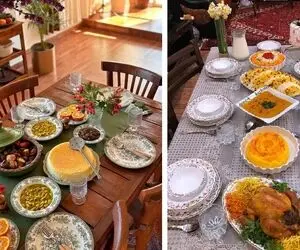 ایده واسه چیدمان یه میز یا سفره شام هفت رنگ؛ از تزیین قاشق و چنگال تا غذاها و ظروف