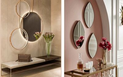 نحوه چیدمان خلاقانه آینه روی دیوار و تاثیر آن در زیبایی دکوراسیون خانه