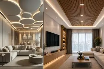 به جای کناف سقفی چی بزنیم مده؟ ایده های مدرن سقف کاذب با نوردهی امروزی بدون لوستر