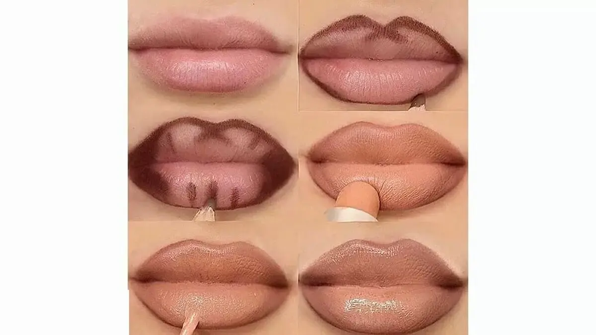 برجسته کردن لب با آرایش
