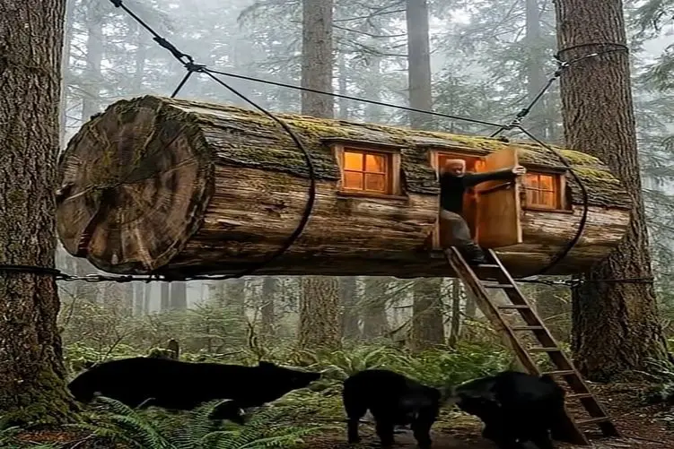 معماری خلاقانه؛ مرد با خونه معلقی که ساخت گرگا رو مضحکه خودش کرد دنبالشن پیداش نمیکنن