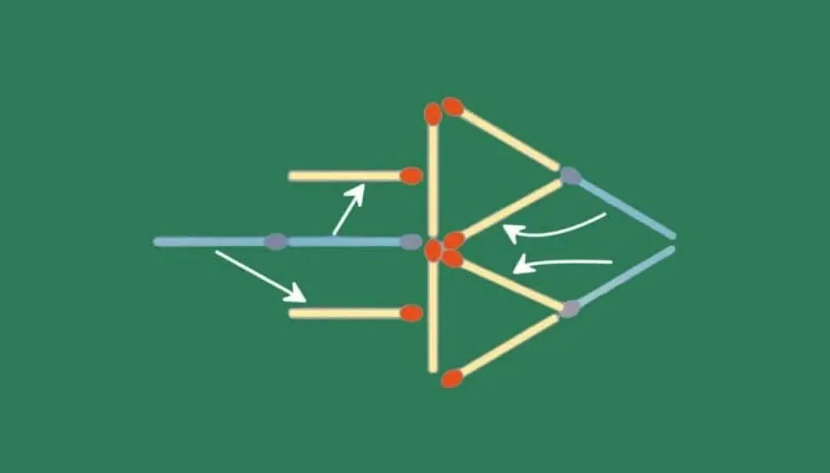 پاسخ-ساخت-2-پیکان-با-حرکت-4-چوب-کبریت