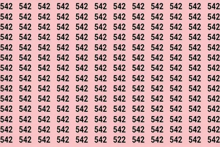 بازی فکری؛ چشات باید مادون قرمز داشته باشه تا بتونی عدد متفاوت رو بین اعداد 542 بیابی