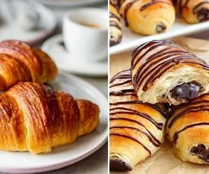 طرز تهیه کروسان شکلاتی با خمیر هزارلا / راحت و فوری یه صبحونه عالی بساز