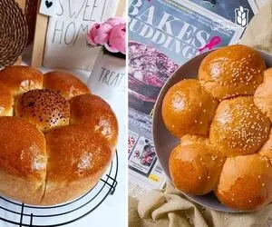 طرز تهیه نان گل ترکیه / پخت نان چیچک به روش اصیل