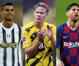 مقایسه هالند، رونالدو و مسی در 22 سالگی!