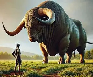 گاوهای باورنکردنی؛ شاخ گاو عضله ای که به 32 متر رسید برش زدن که باهاش اسلحه بسازن