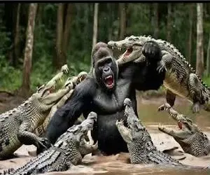 حیات وحش مصنوعی / نبرد ذکاوتمندانه میان گوریل خلاق و تمساح های آزمند