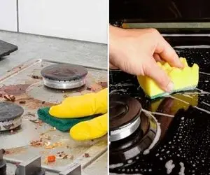 وای که غذا درست کردن یه طرف گاز تمیز کردن یه طرف / اینجوری تمیزش کنی آشپزخونت میدرخشه