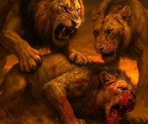 مستند حیات وحش؛ دو شیر برادر بزرگ شون زنده زنده می خورن