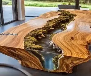 معماری خلاقانه؛ با الهام از رودخونه میز ساختن غذاشونو با شنیدن شر شر آب میخورن رویایی