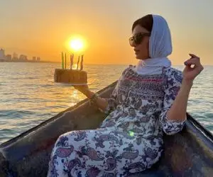 (عکس) تولد الناز شاکردوست در میان آب های دریای خزر!