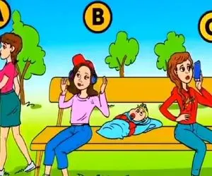 هوش تصویری؛ اگه هوش  اَینشتَین رو داری سریع بگو مادر بچه کدوم از این خانومای قرتیه؟