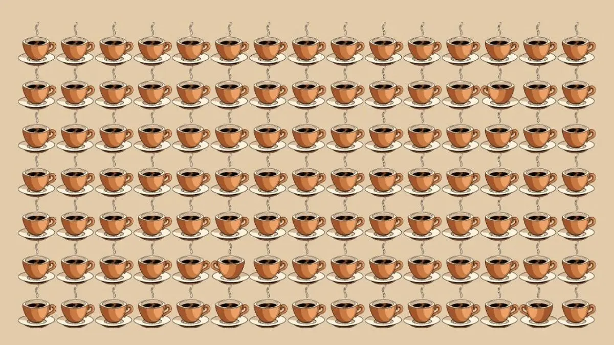 تست-بینایی-یافتن-۳-فنجان-قهوه-متفاوت