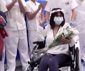 ازدواج یک زوج مسن مبتلا به کرونا در بیمارستان! / تصاویر