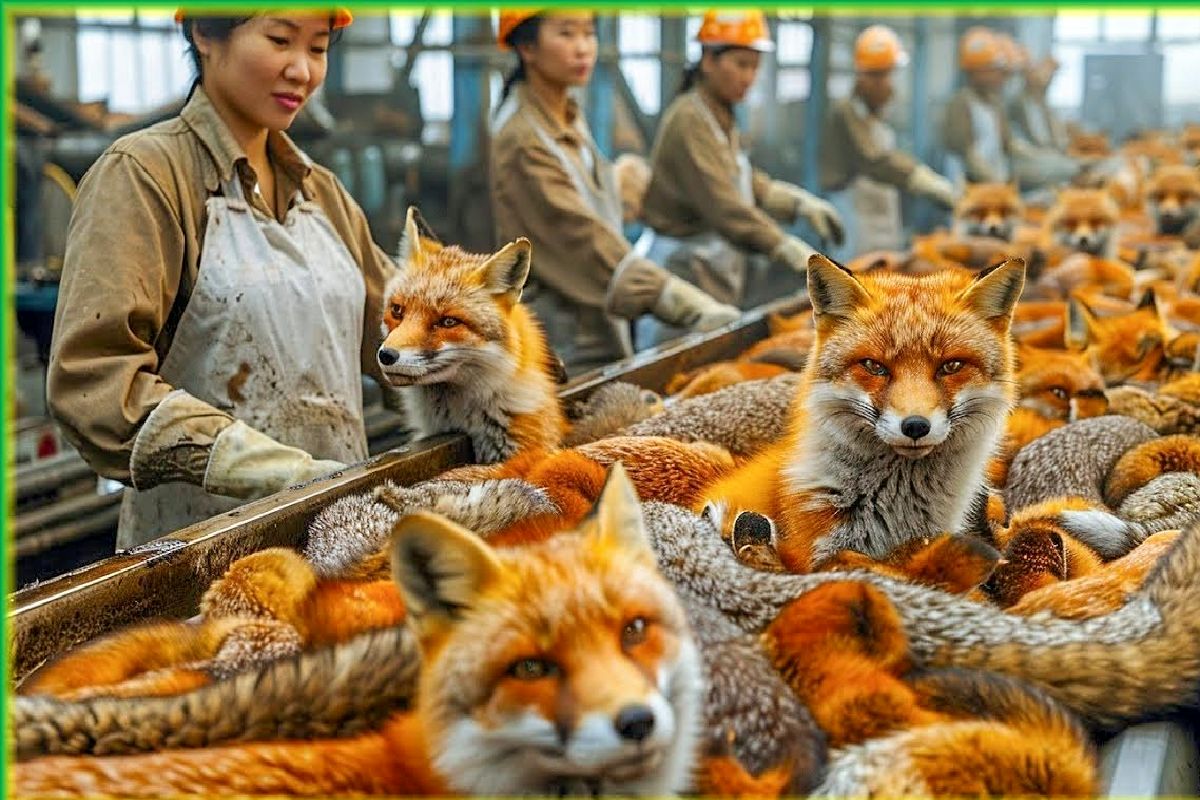فرآوری روباه؛ روباه‌های گوگولی رو میدزدن  پوستشونو درسته درمیارن تا بشه کت و کلاه 