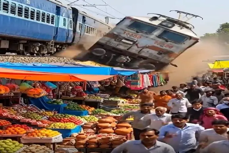 معماری طبیعت؛ خارج شدن قطار از ریل و زیر گرفتن مردم بازار محلی توسط اون