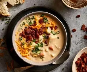 با سیب زمینی یه سوپی درست کن که لِنگش نباشه؛ خوشمزگیش قراره هوووش از سرت ببره جانم