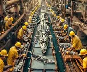 کارخانه حیوانات؛ چینی‌ها کروکودیل پرورش میدن تا با گوشت و پوستش میلیاردر بشن