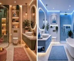 تبدیل حمام ساده به اسپای مدرن و لوکس؛ بدون بازسازی و تنها با چند عنصر و رنگ شیک