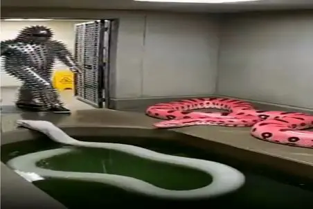 مستند حیات وحش؛ حمله پیتون صورتی به مرد زره پوش