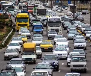 ترافیک سنگین در جاده کرج_چالوس