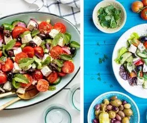 طرز تهیه سالاد یونانی / یه شام سبک اما مقوی واسه شبای گرم تابستون
